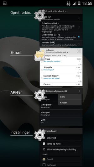 Swipe apps til højre for at lukke dem