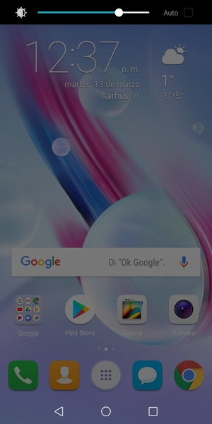 Deslice hacia abajo el menú superior