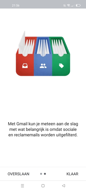Selecteer KLAAR