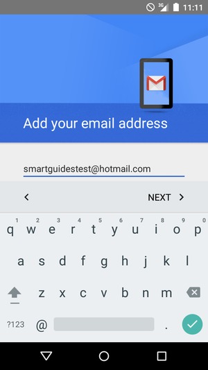 Enter your Email address and select NEXT
