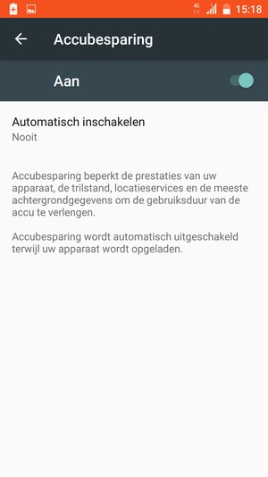 Schakel Accubesparing in