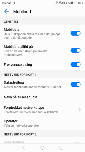Slå Datastreifing på eller av