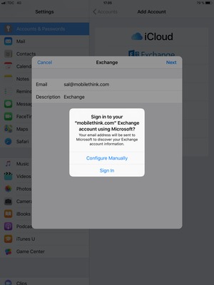 Select Configure Manually