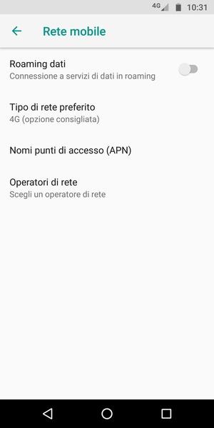 Seleziona Tipo di rete preferito