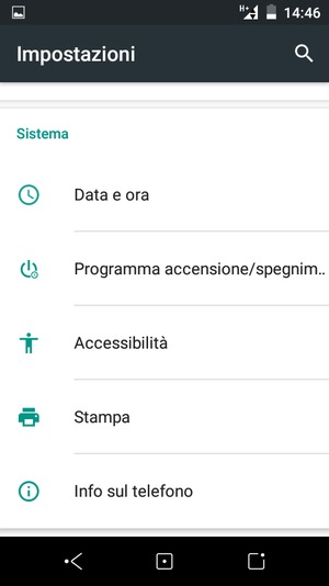 Scorri e seleziona Info sul telefono