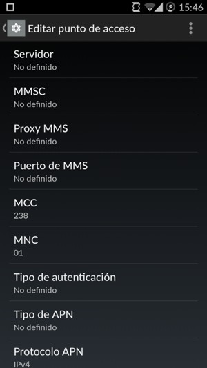 Desplácese hacia abajo e introduzca la información MMS