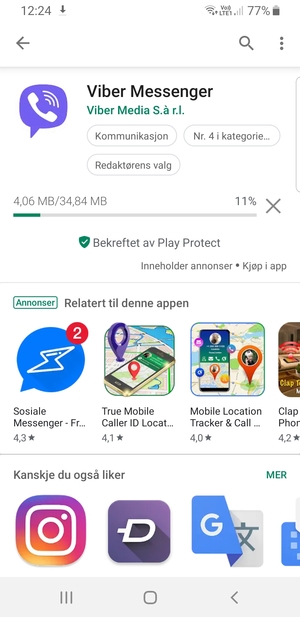 Vent til installasjonen er ferdig