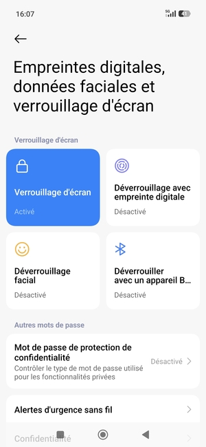 Votre téléphone est maintenant sécurisé par un écran de verrouillage