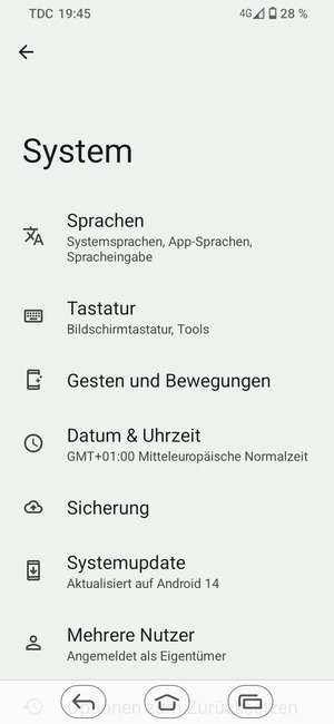Wählen Sie Systemupdate