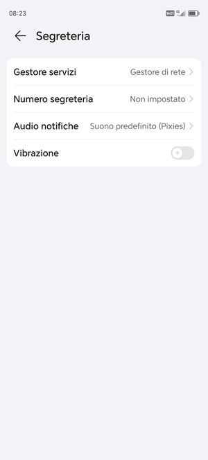 Seleziona Numero segreteria