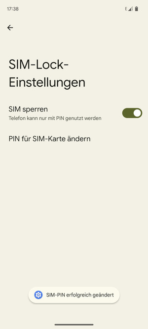 Ihre SIM-PIN wurde geändert