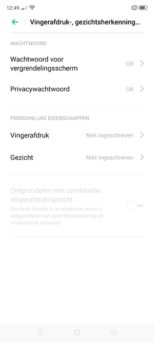 Selecteer Wachtwoord voor vergrendelingsscherm