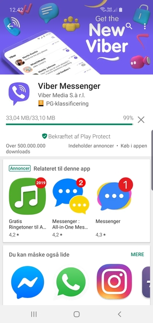Afvent at installeringen er afsluttet