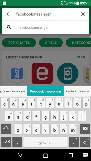 Geben Sie den Namen der App ein und wählen Sie Suchen