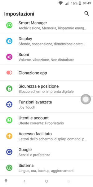 Scorri e seleziona Utenti e account