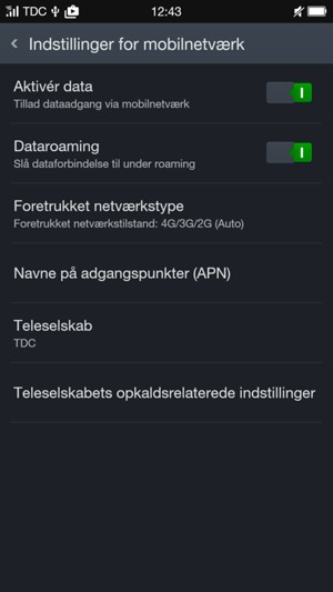 Vælg Navne på adgangspunkter (APN)