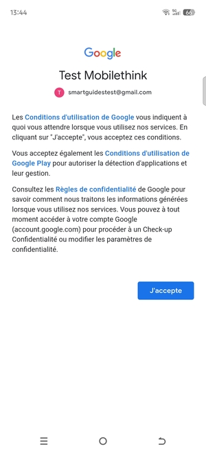 Sélectionnez J'accepte