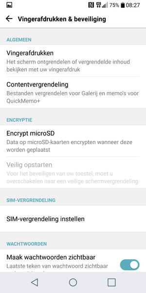 Selecteer SIM-vergrendeling instellen