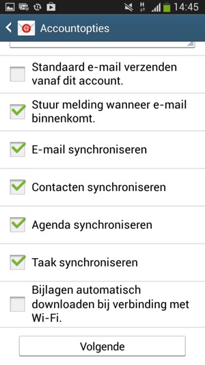 Selecteer Volgende