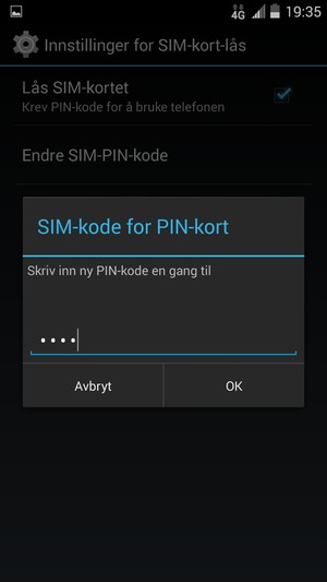 Bekreft Ny PIN-kode og velg OK