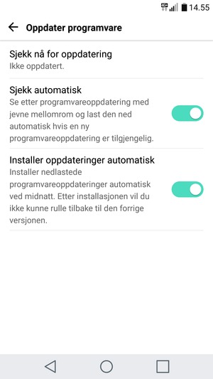 Velg Sjekk nå for oppdatering