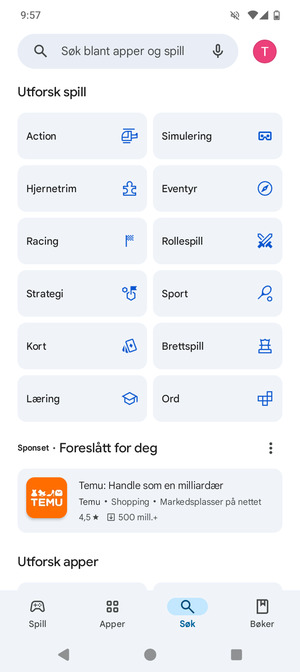 Velg søkefelt