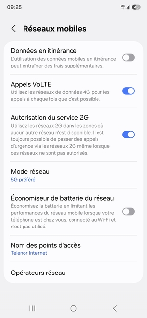 Sélectionnez Nom des points d'accès