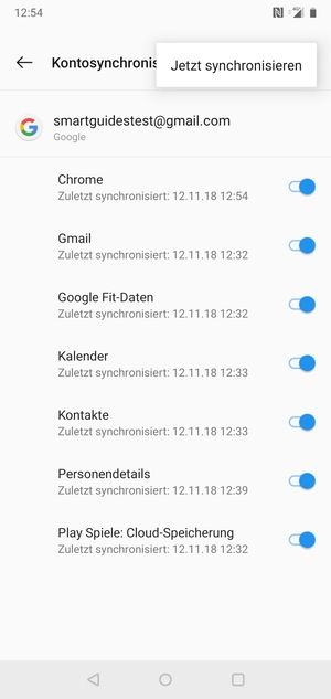 Wählen Sie Jetzt synchronisieren