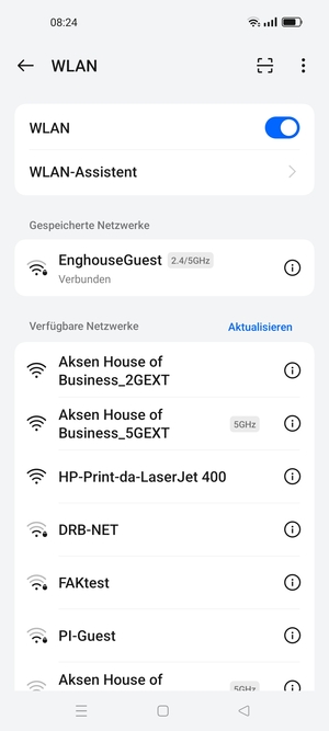 Sie sind nun mit dem WLAN-Netzwerk verbunden