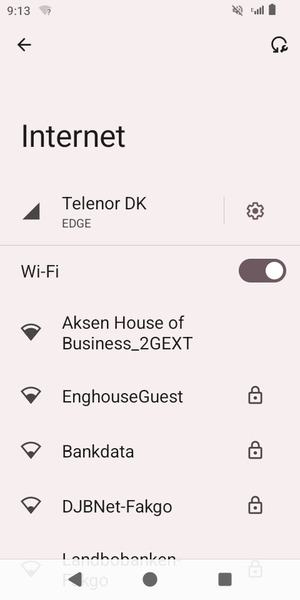 Select the wireless network you want to connect to