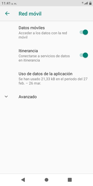 Activar o desactivar Itinerancia