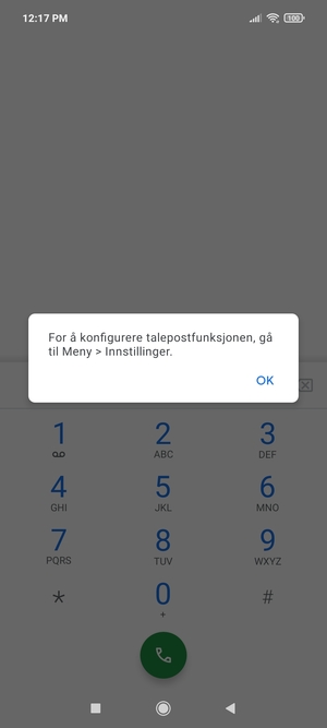 Hvis personsvar ikke er innstilt, velg OK