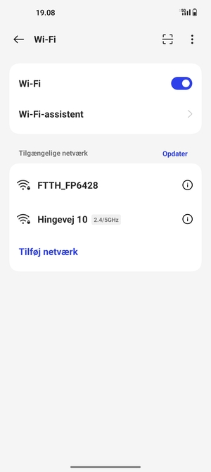 Vælg det trådløse netværk, du ønsker at oprette forbindelse til