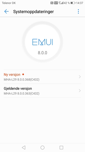Hvis telefonen din ikke er oppdatert, følg instruksjonene på skjermen.