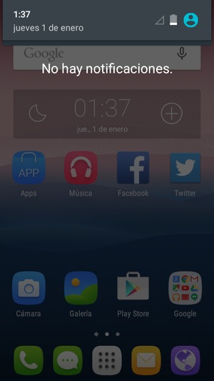 Deslice hacia abajo el menú superior