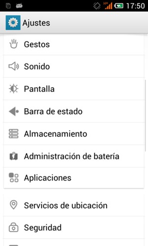 Desplácese y seleccione Administración de batería