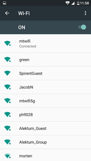 You are now connected to the Wi-Fi network