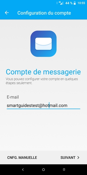Saisissez votre adresse Hotmail et sélectionnez SUIVANT