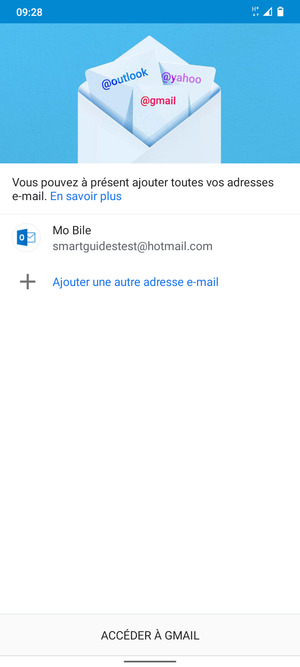 Sélectionnez ACCÉDER  À GMAIL