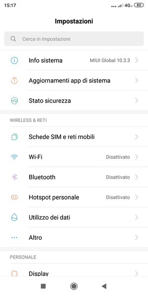 Seleziona Schede SIM e reti mobili