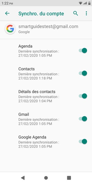 Sélectionnez le bouton du Menu