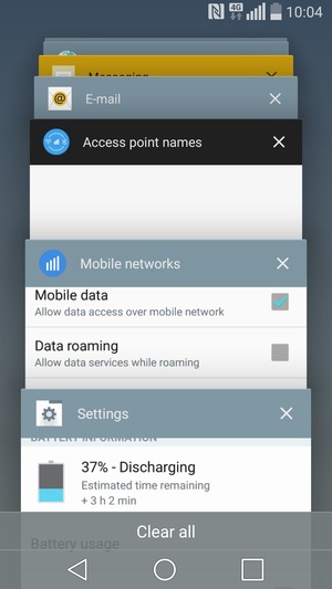 Select Clear all to close all running apps