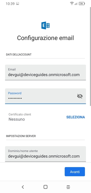 Inserisci la tua password