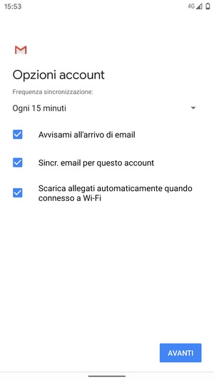 Seleziona AVANTI