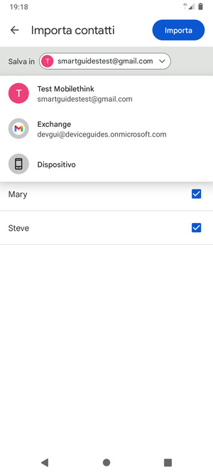 Seleziona il tuo account Google