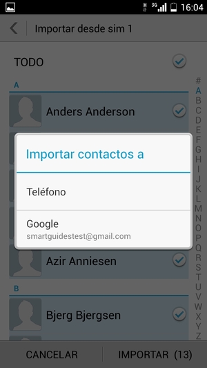 Seleccione su cuenta Google