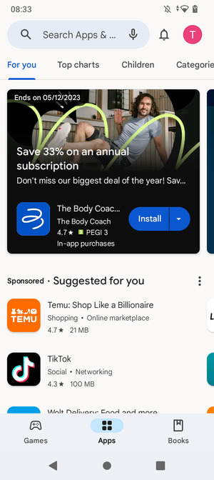 Select the Search bar