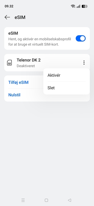 Vælg Aktivér