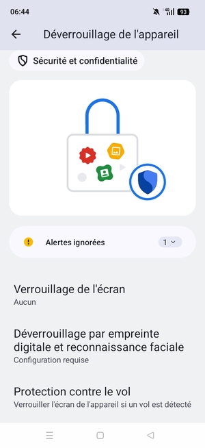 Sélectionnez Verrouillage de l'écran