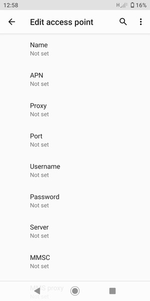Enter MMS information
